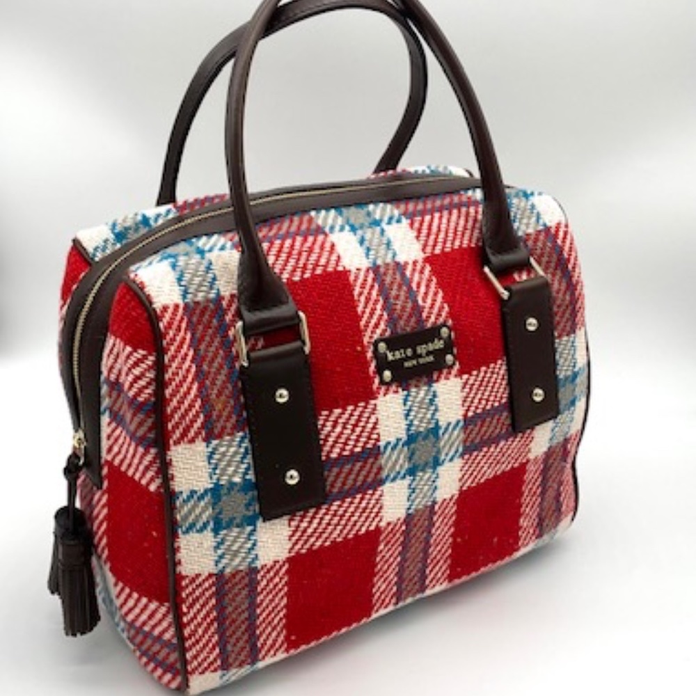 Kate Spade New York Ruby Park Large Damien Plaid Satchel~Very Rare~Vintage~Chic~
